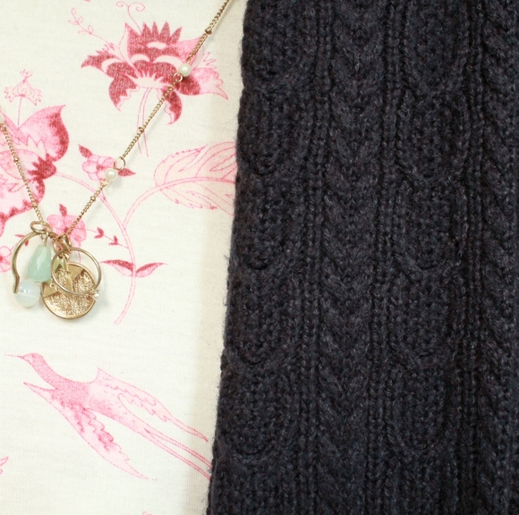 Dark Navy Knit Cardigan, Size Petite Small - Picture 4 of 5